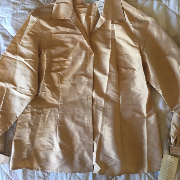 Worthington Silk Classy Elegant Button Down Shirt - Picture 9 of 9